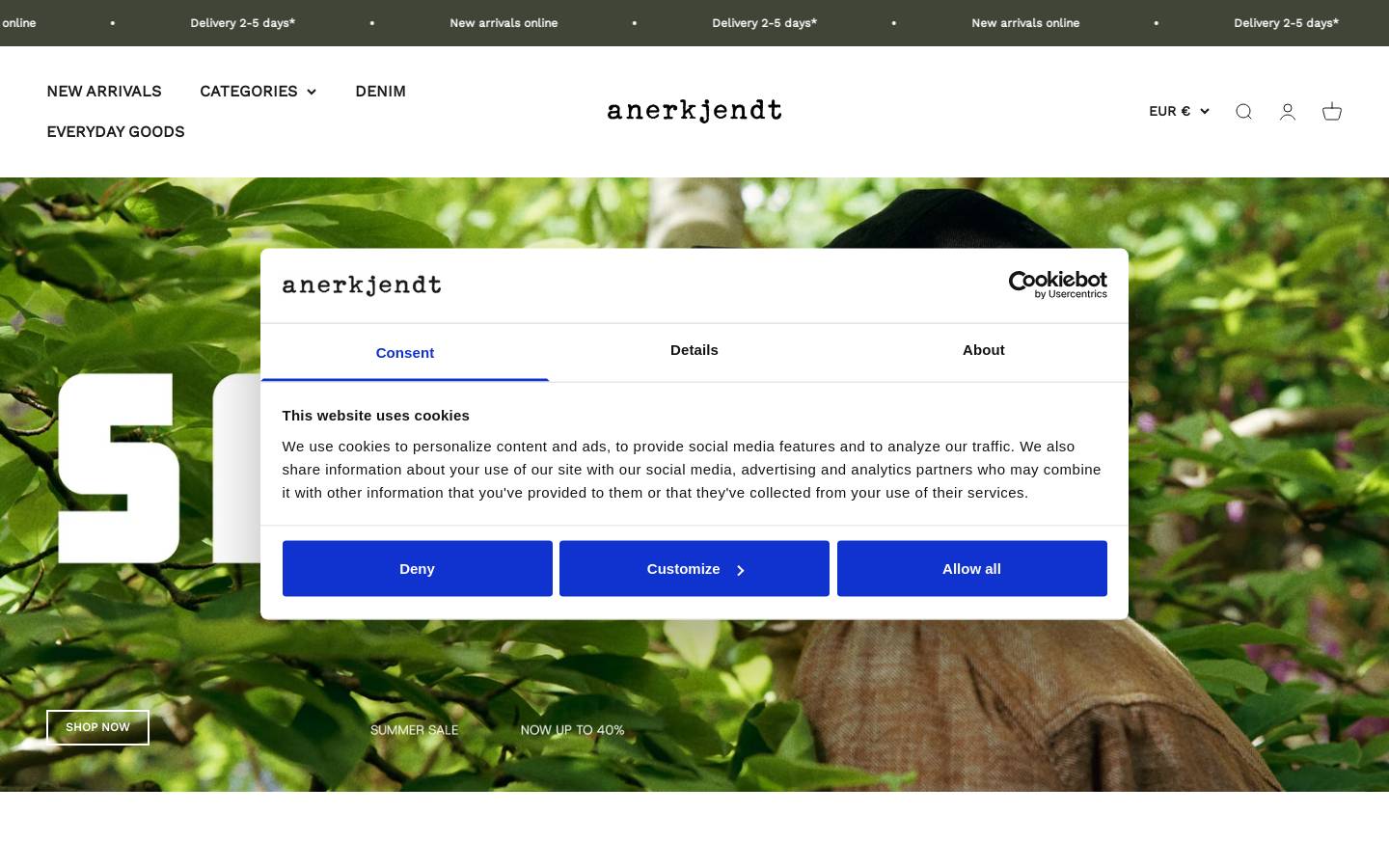 Anerkjendt homepage screenshot