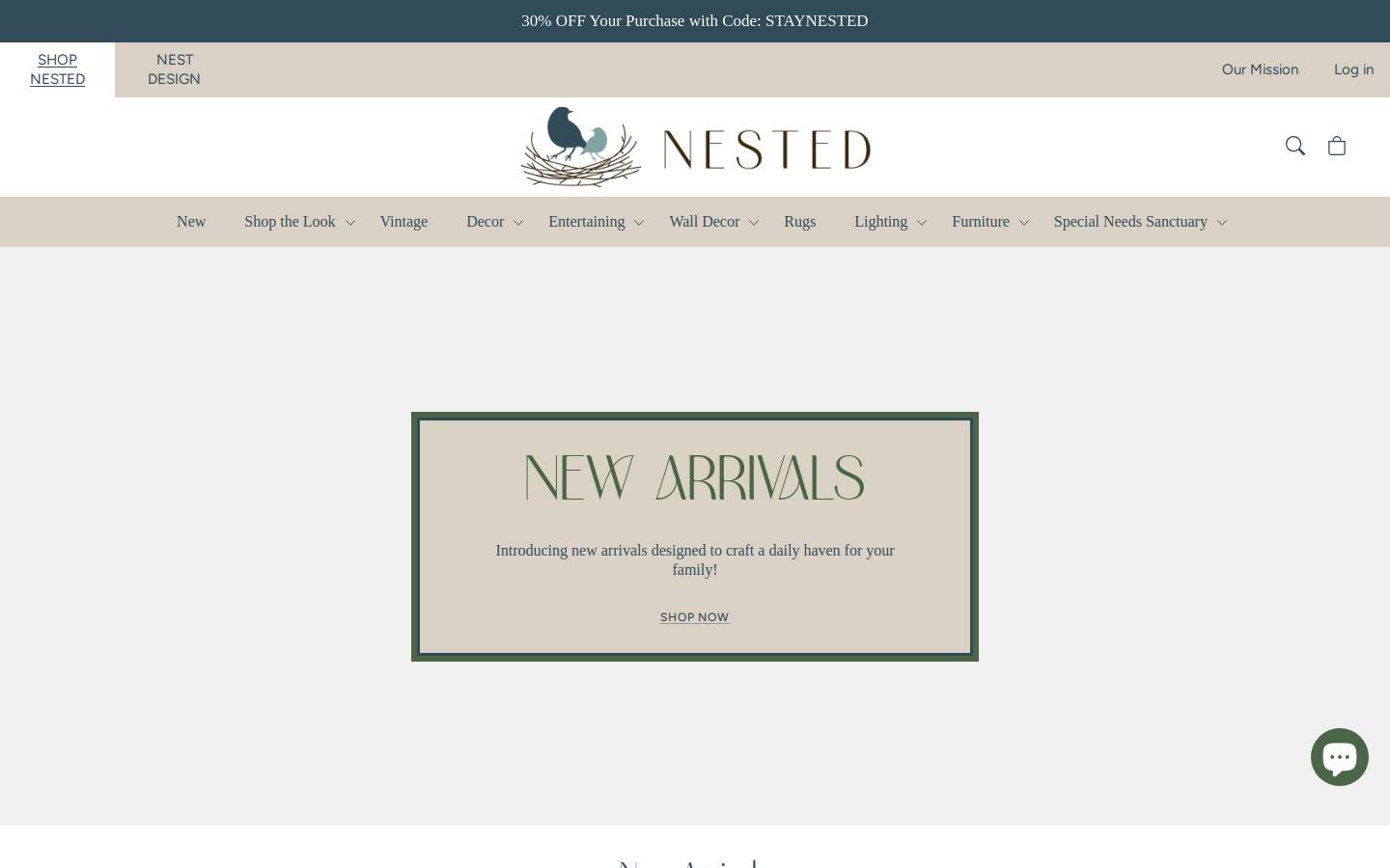 anestedhome.com homepage screenshot