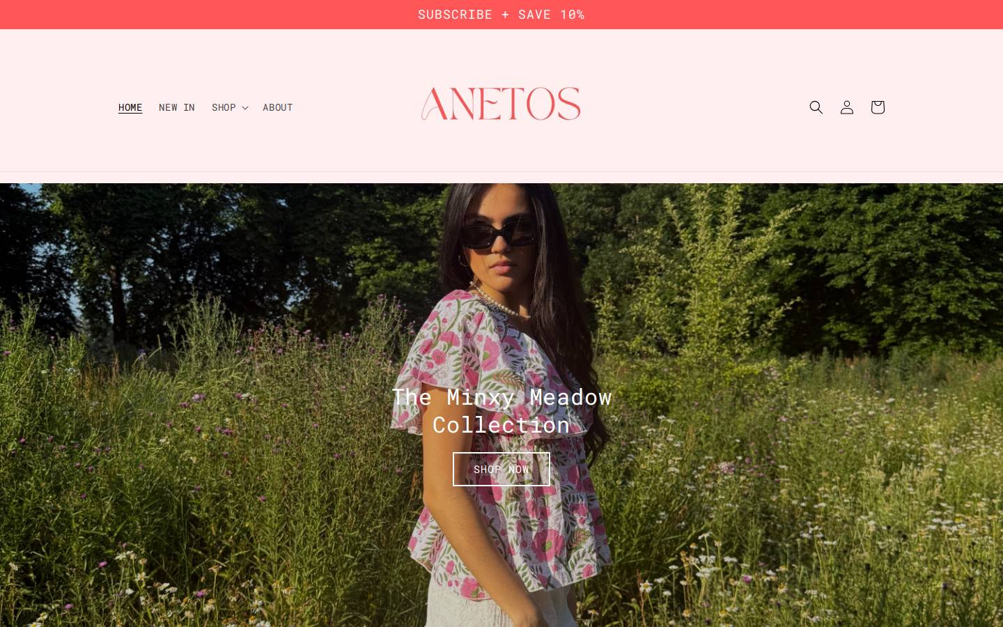 ANETOS LONDON homepage screenshot