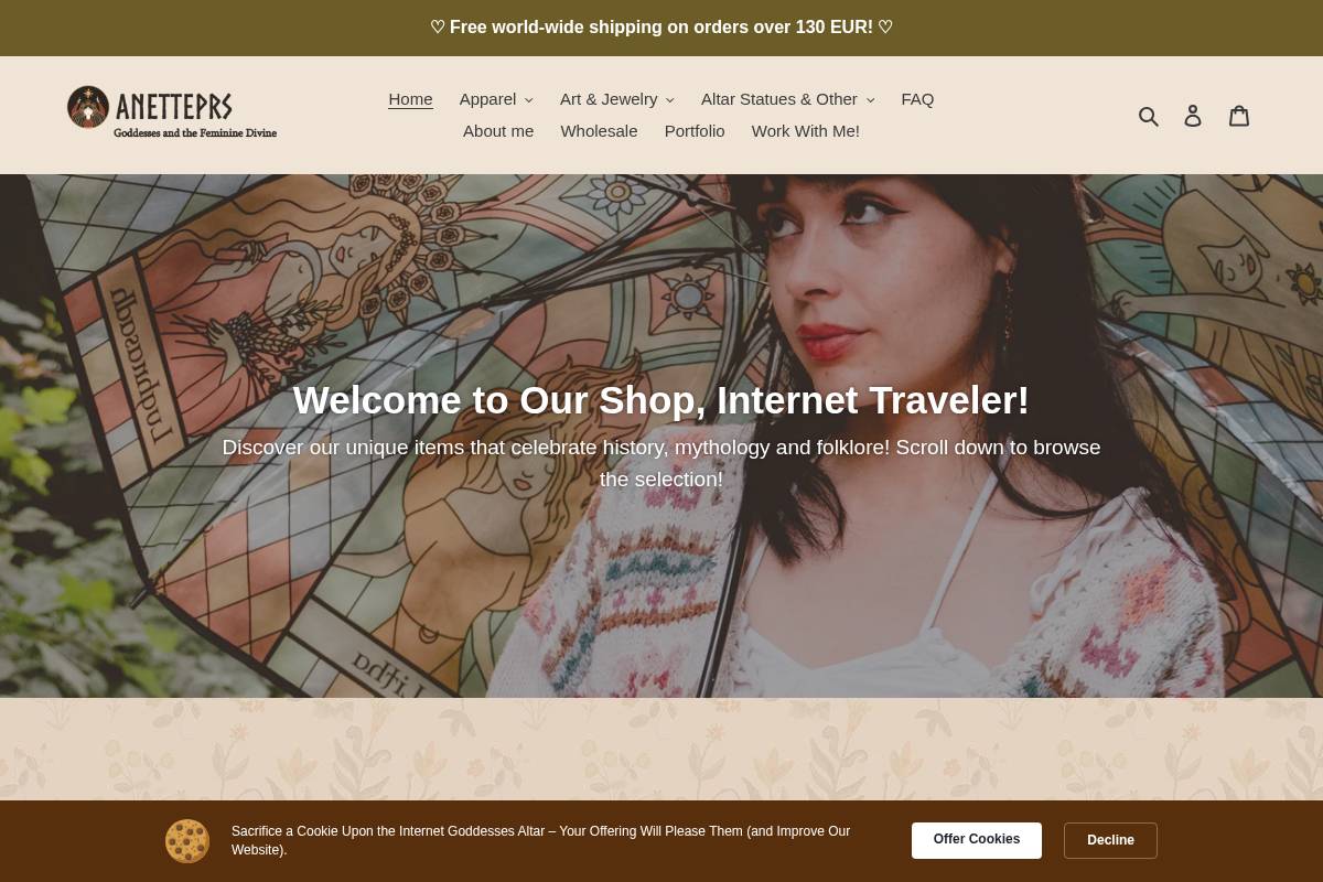 Anetteprs homepage screenshot