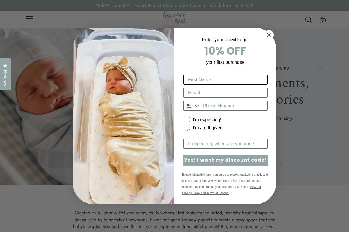 anewbornnest.com homepage screenshot