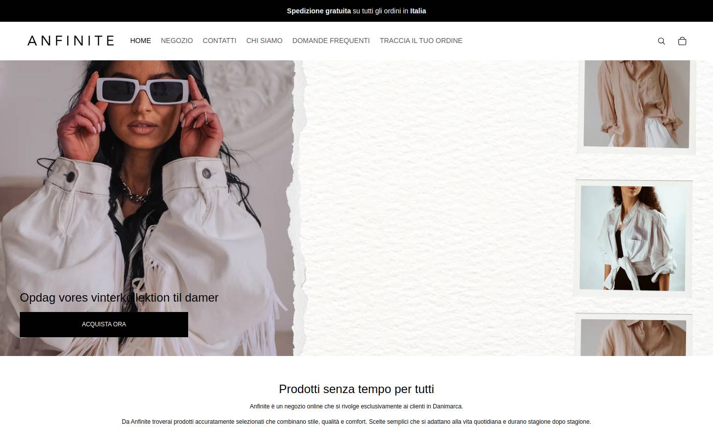 Anfinite homepage screenshot