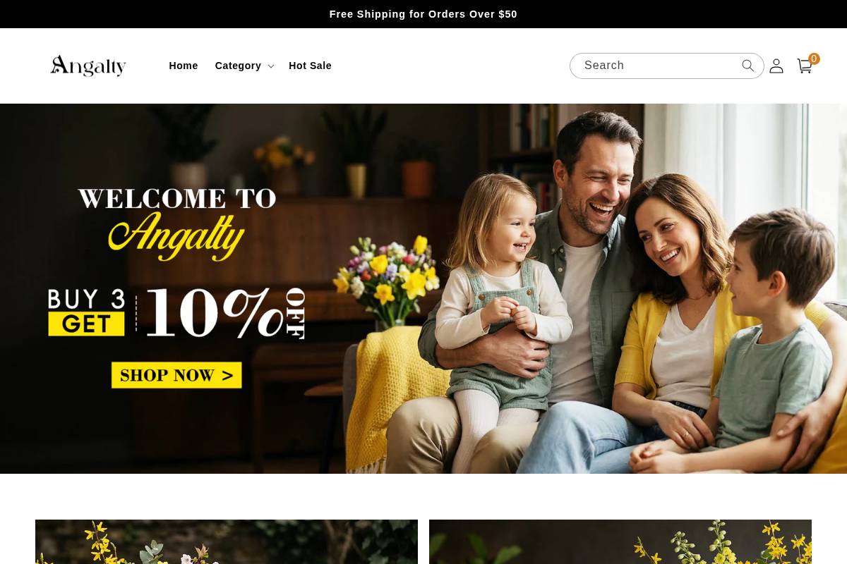 Angalty homepage screenshot