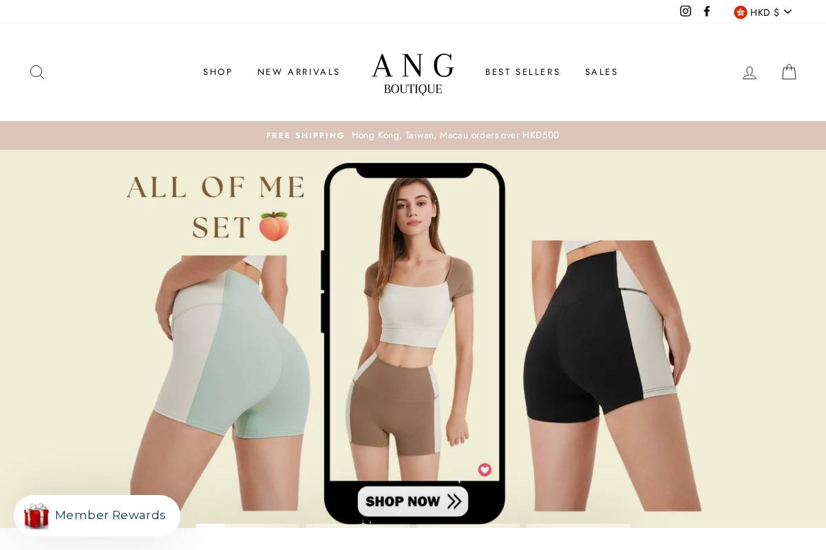 angboutique.com homepage screenshot