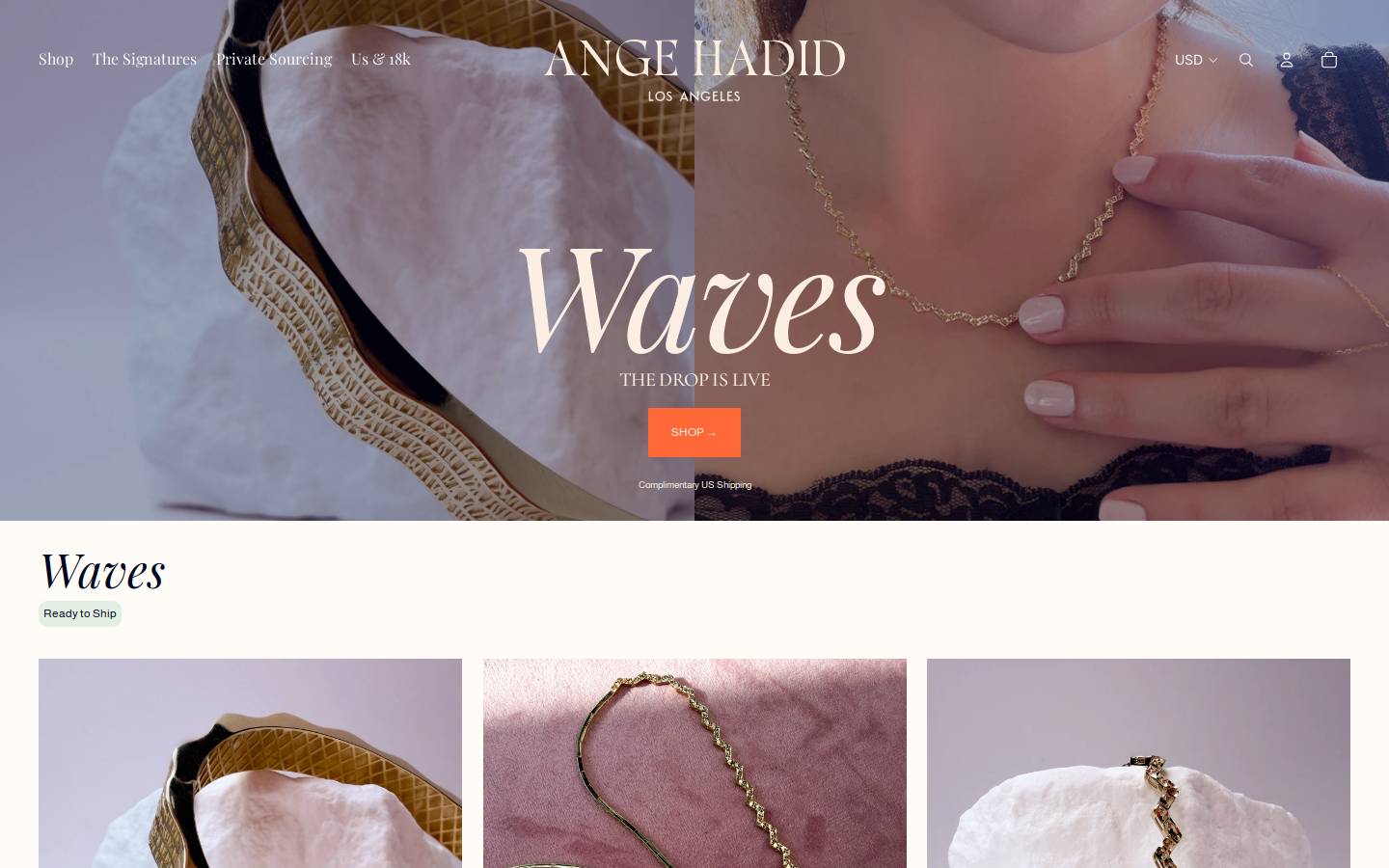 angehadid.com homepage screenshot