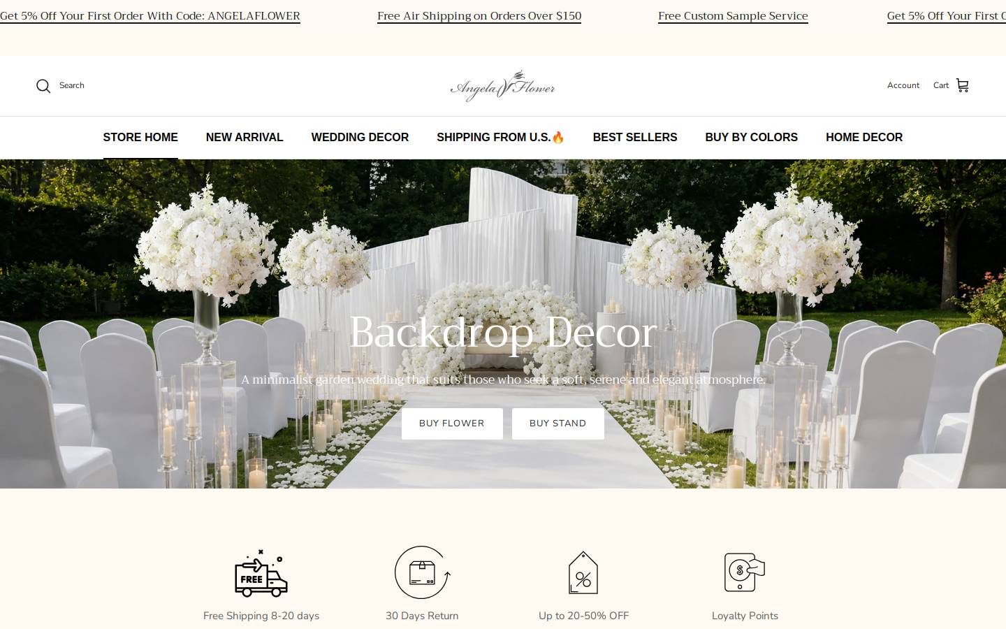 Angela Flower homepage screenshot