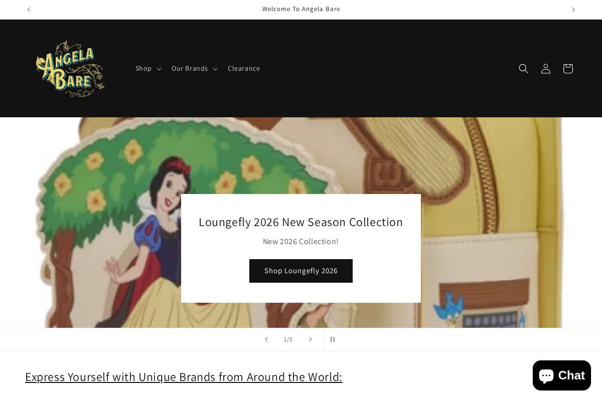 Angela Bare homepage screenshot