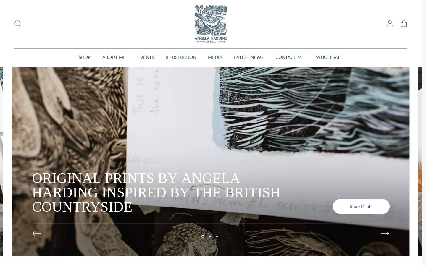angelaharding.co.uk homepage screenshot