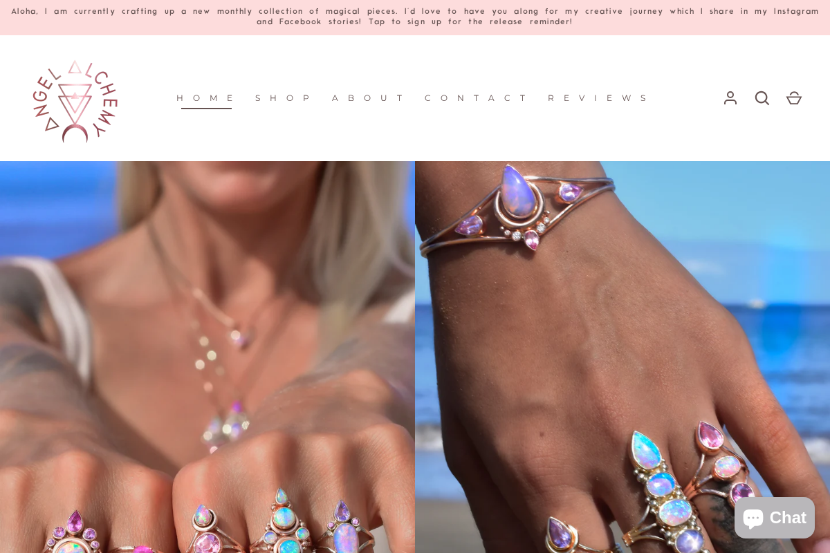 Angel Alchemy homepage screenshot