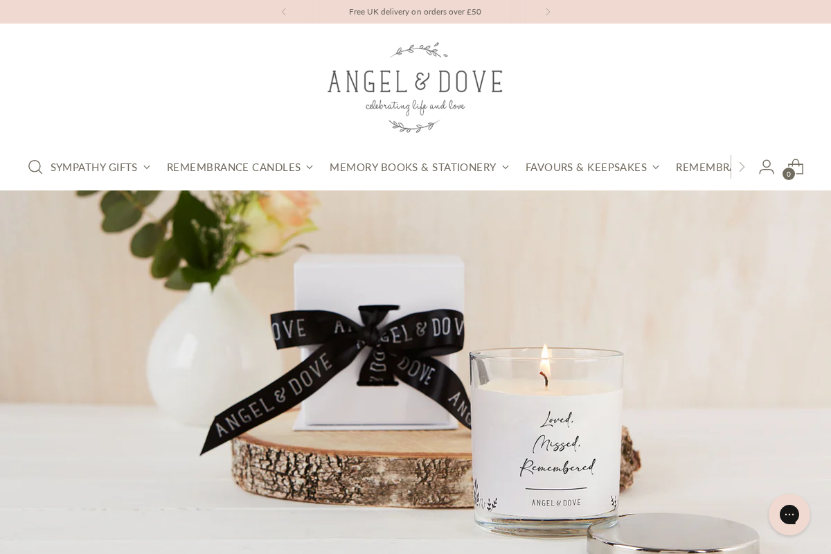 Angel & Dove homepage screenshot