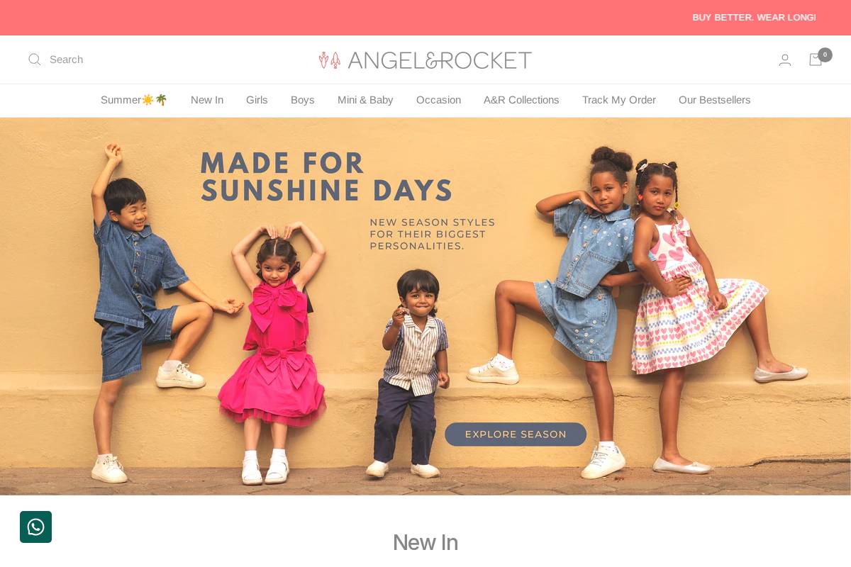 Angel & Rocket homepage screenshot