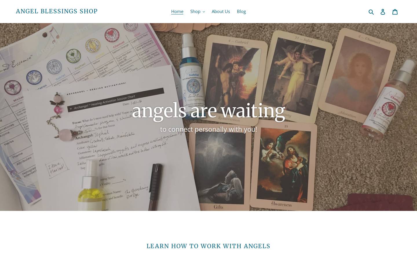 angelblessingsshop.com homepage screenshot