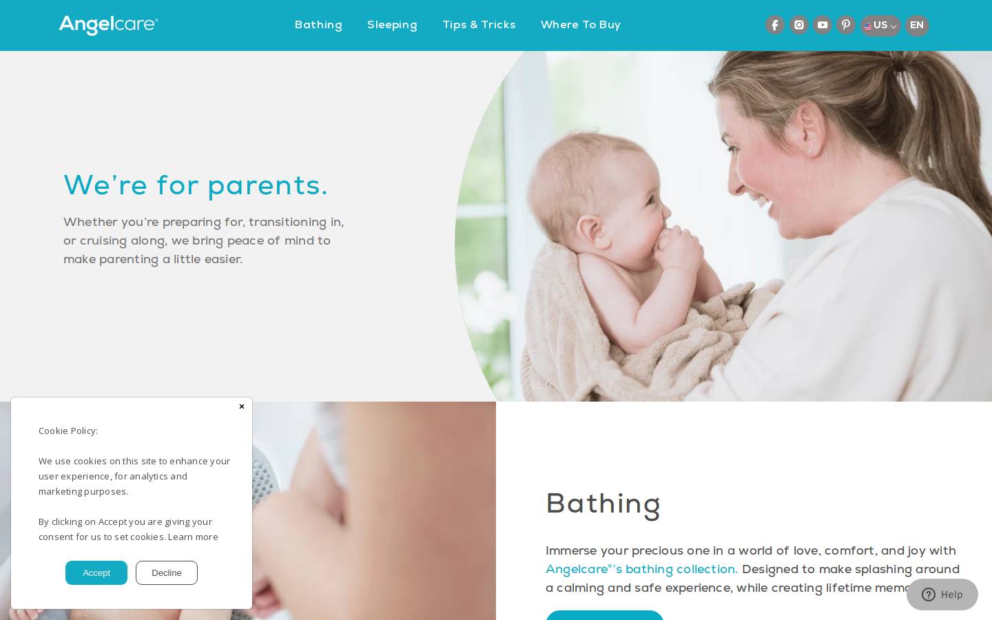 angelcarestore.com homepage screenshot