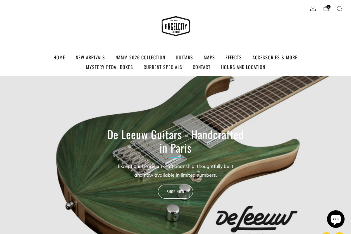 Angel City Guitars homepage screenshot