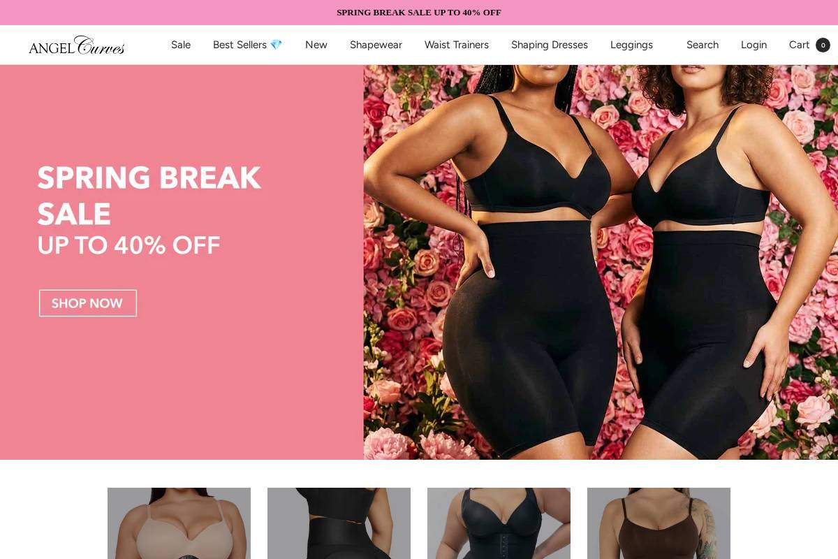 Angel Curves homepage screenshot