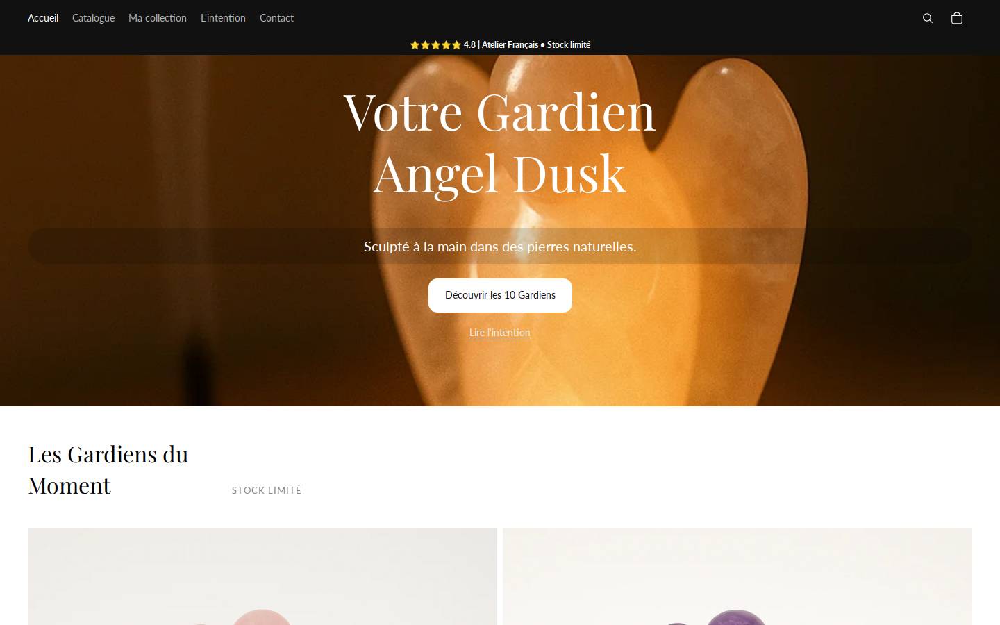 angeldusk.fr homepage screenshot