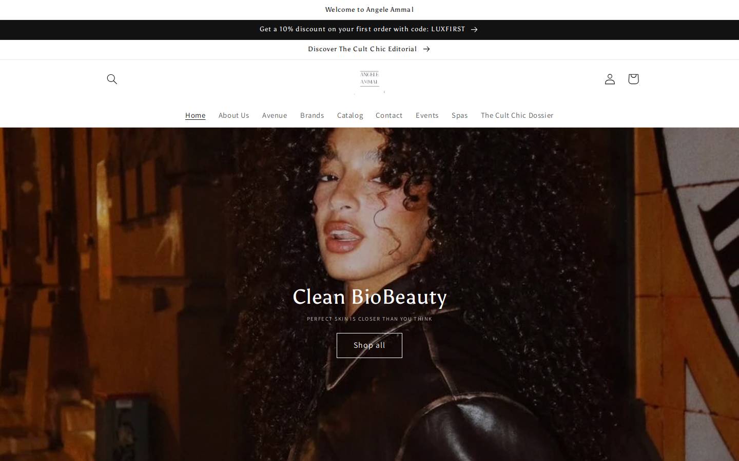 Angeleammal homepage screenshot
