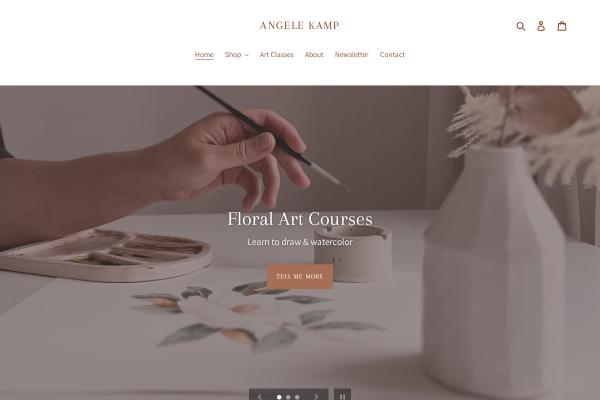 Angele Kamp homepage screenshot