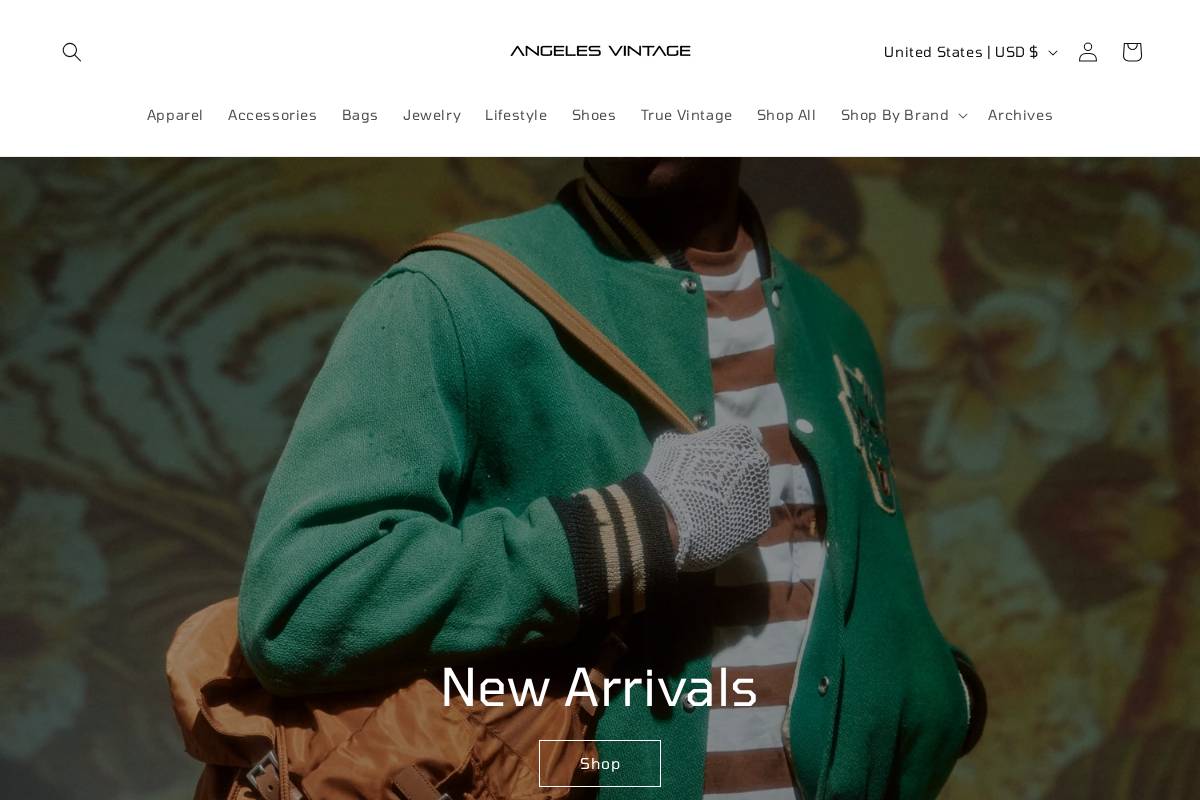 angelesvintage.com homepage screenshot
