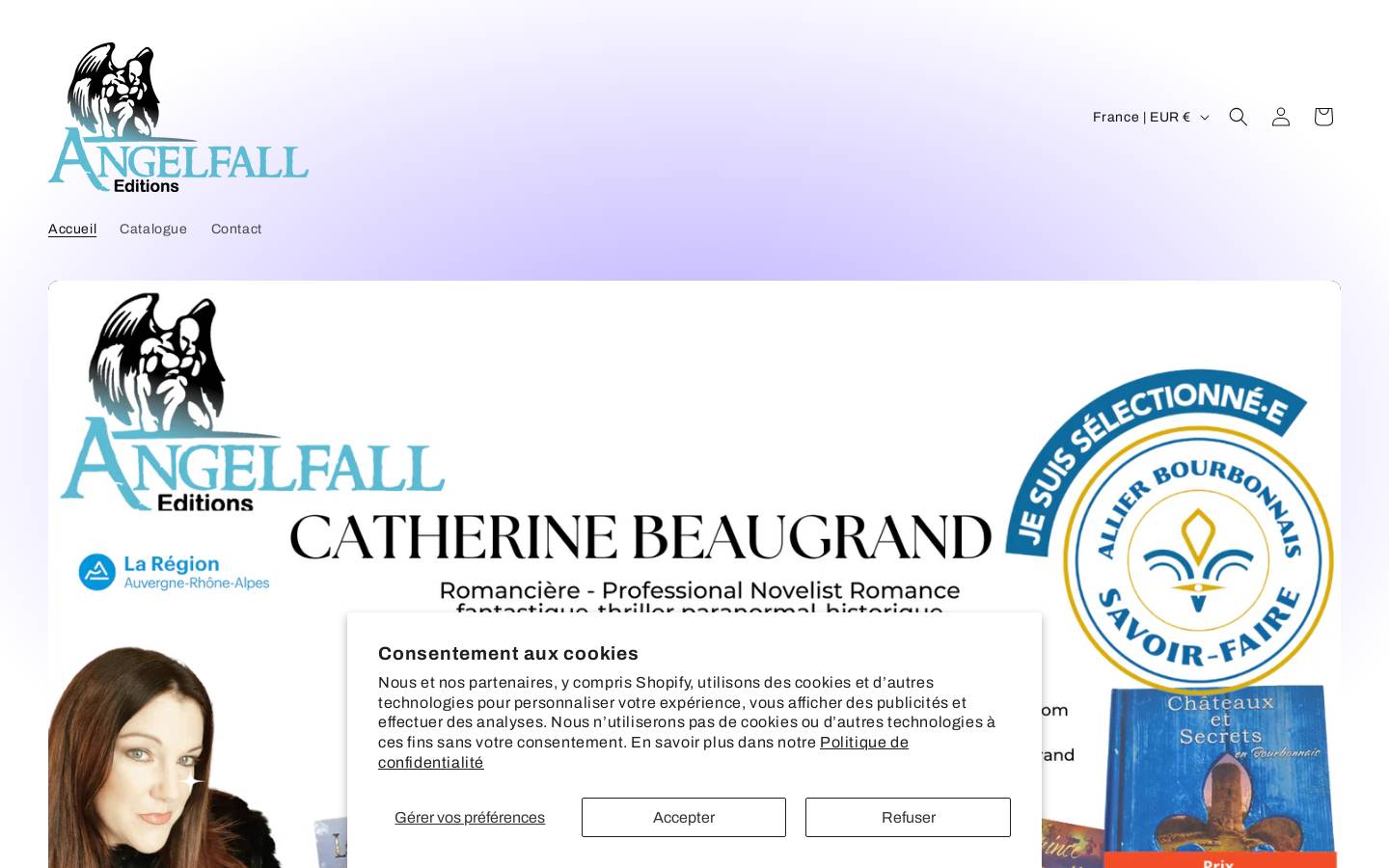 angelfall-editions.com homepage screenshot