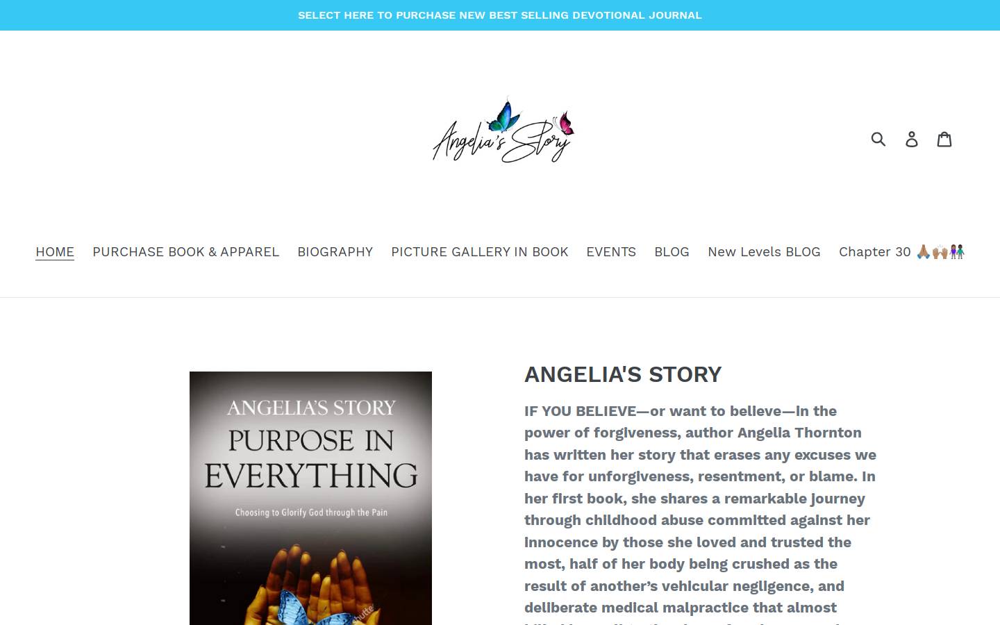 angeliastory.com homepage screenshot