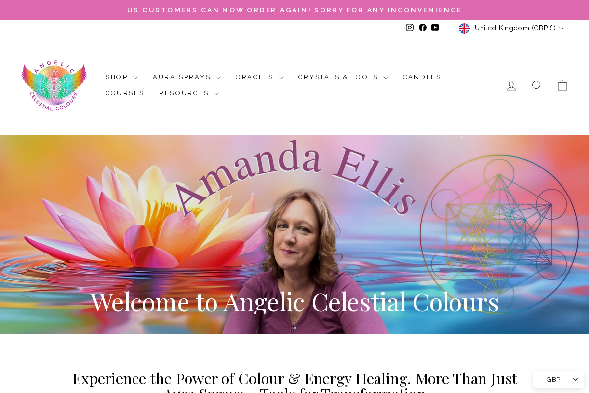 angeliccelestialcolours.co.uk homepage screenshot