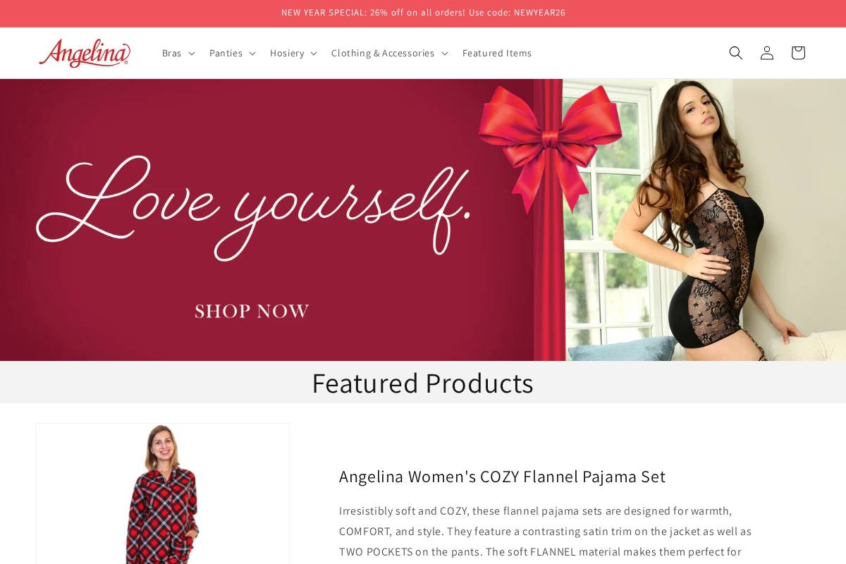 angelina.shop homepage screenshot