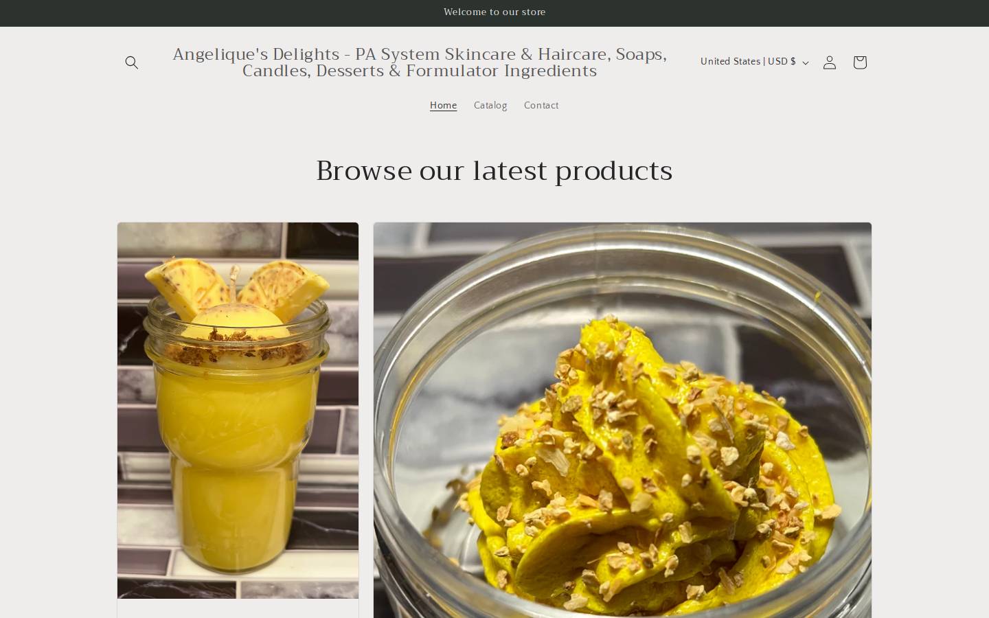 angeliquesdelights.com homepage screenshot