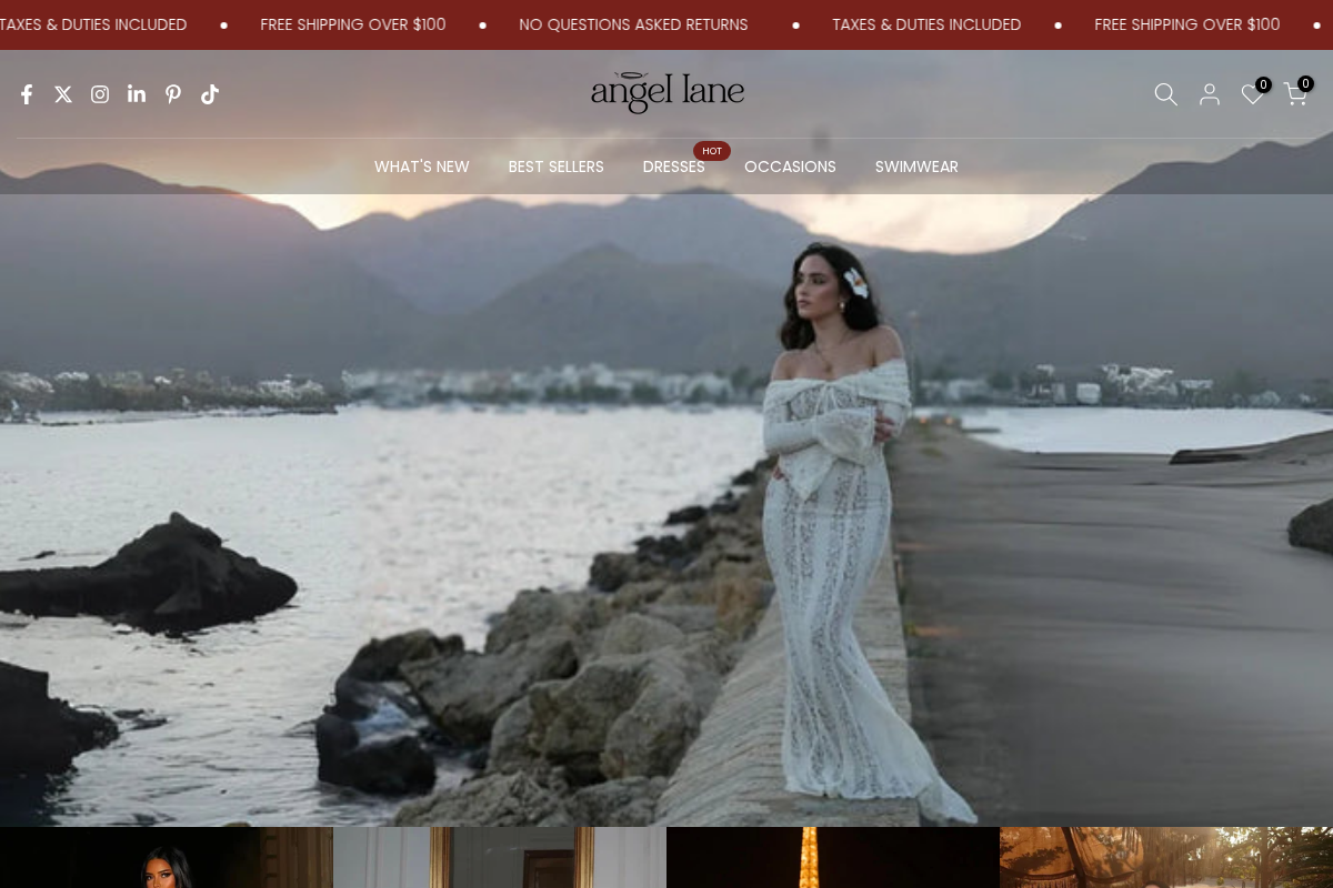 Angellaneclothing homepage screenshot