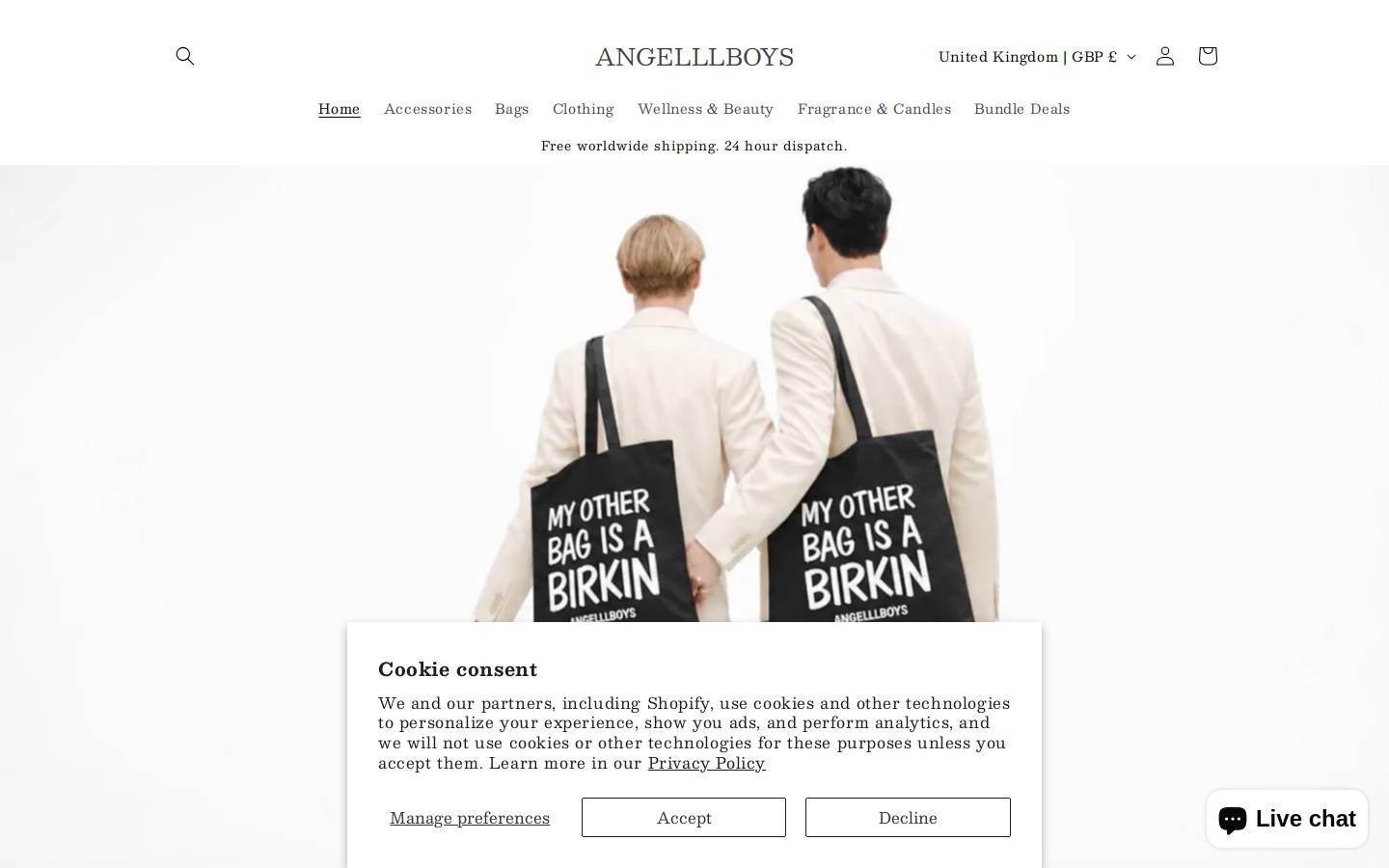 angelllboys.com homepage screenshot