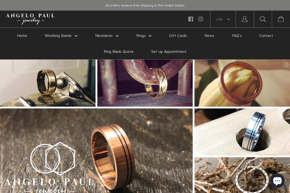 angelopauljewelry.com homepage screenshot