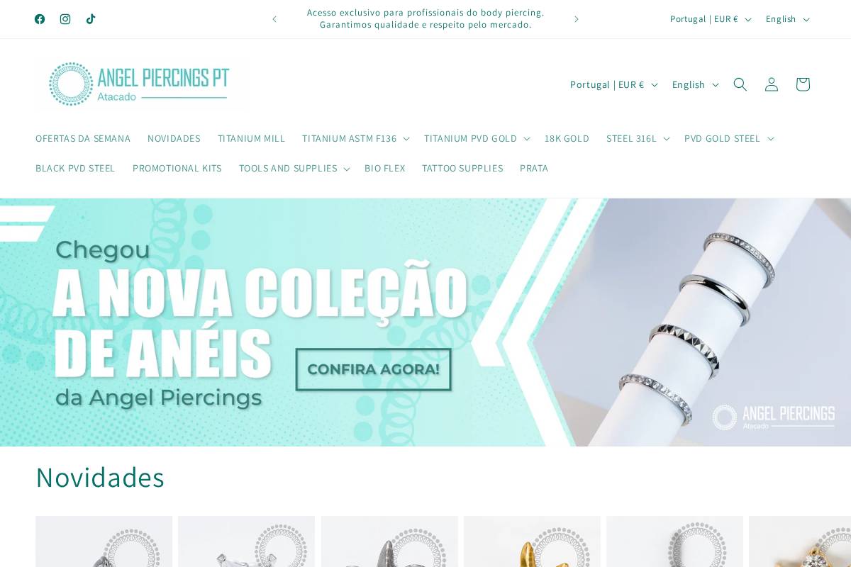 angelpiercingspt.com homepage screenshot