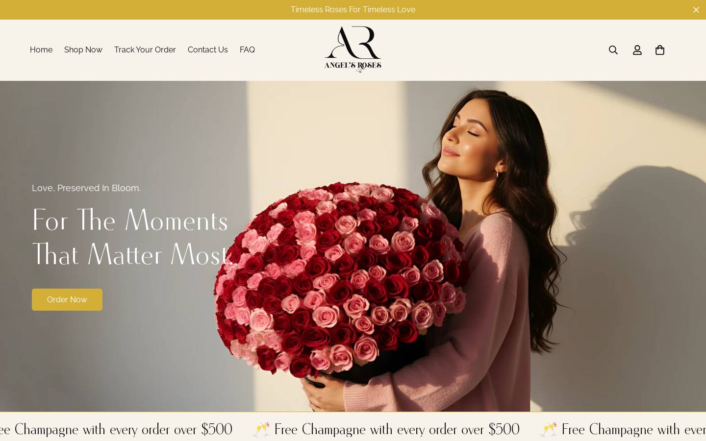 angelsroses.com homepage screenshot