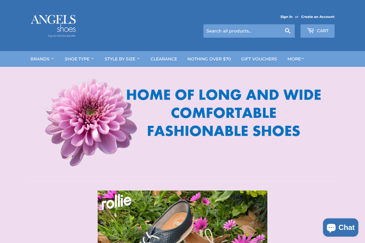 angelsshoes.com.au homepage screenshot