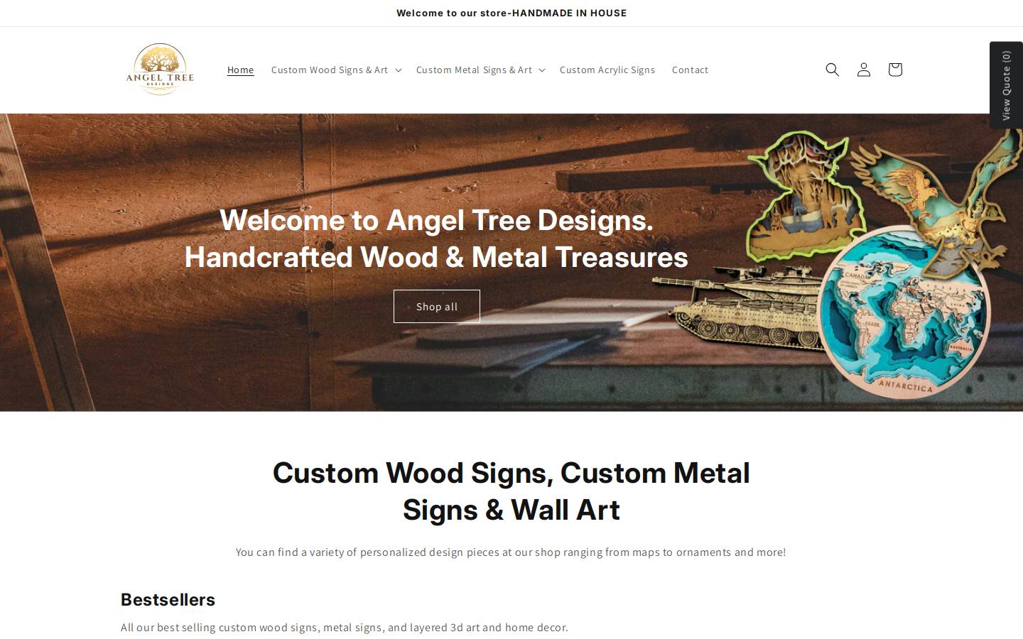 angeltreedesigns.com homepage screenshot