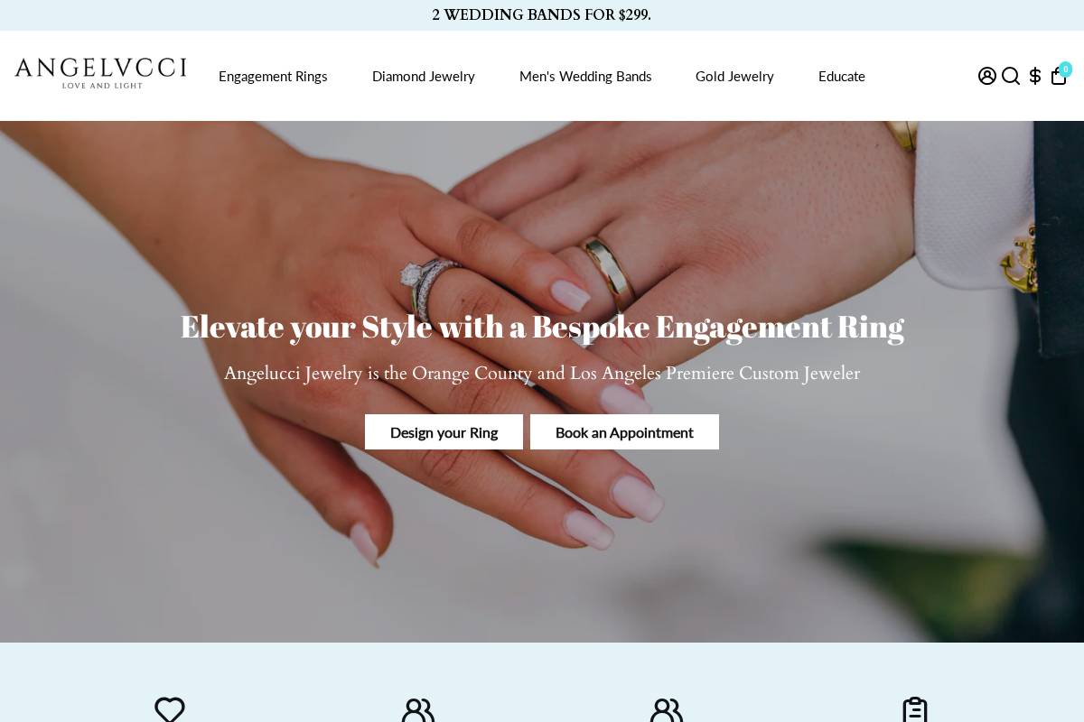 angeluccijewelry.com homepage screenshot