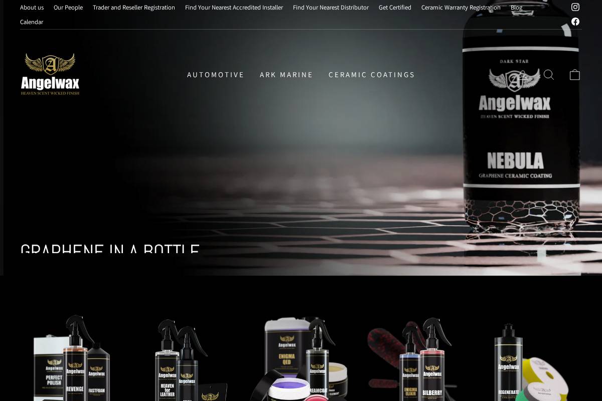 Angelwax homepage screenshot