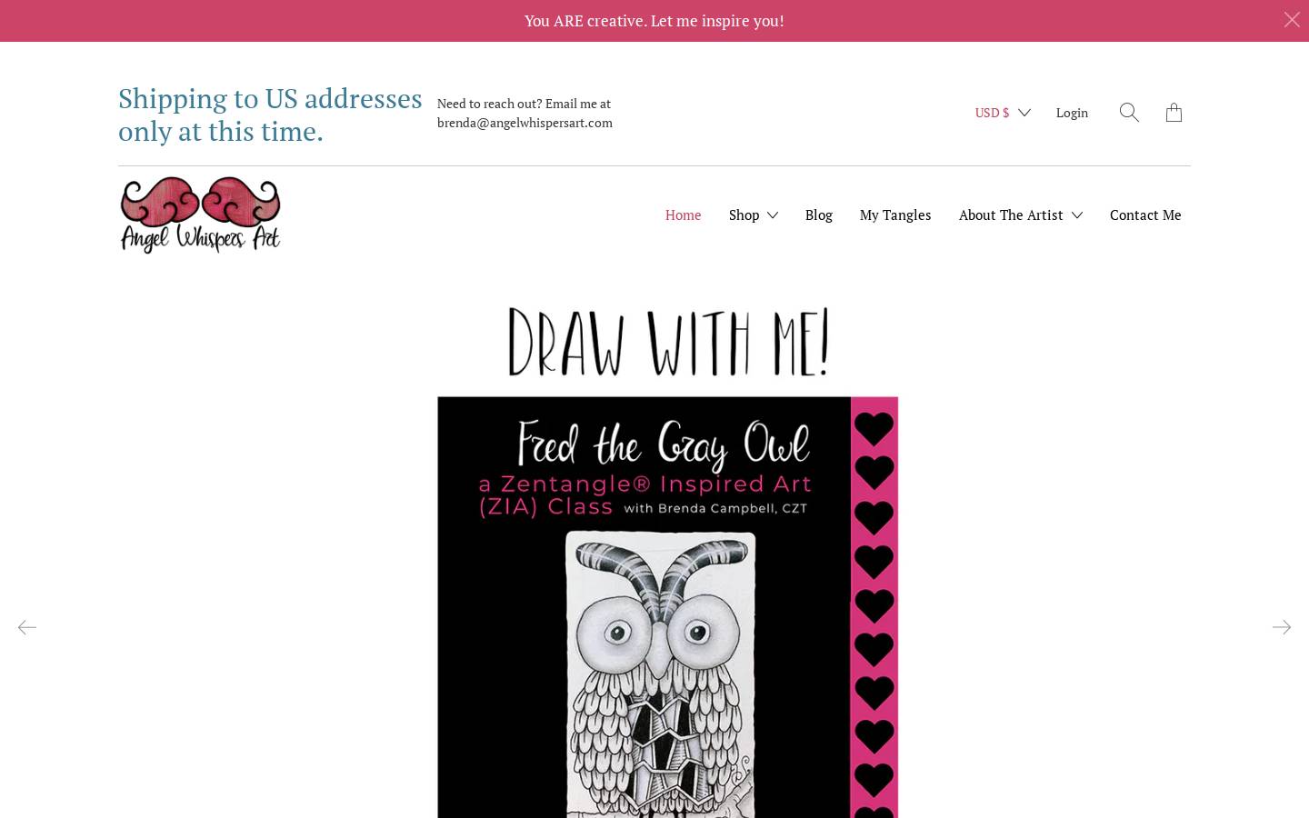 angelwhispersart.com homepage screenshot