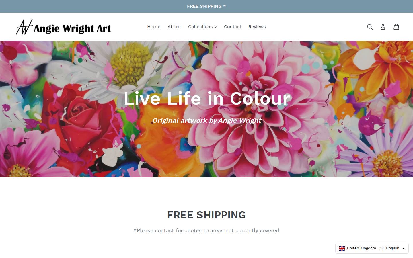 angiewrightart.com homepage screenshot