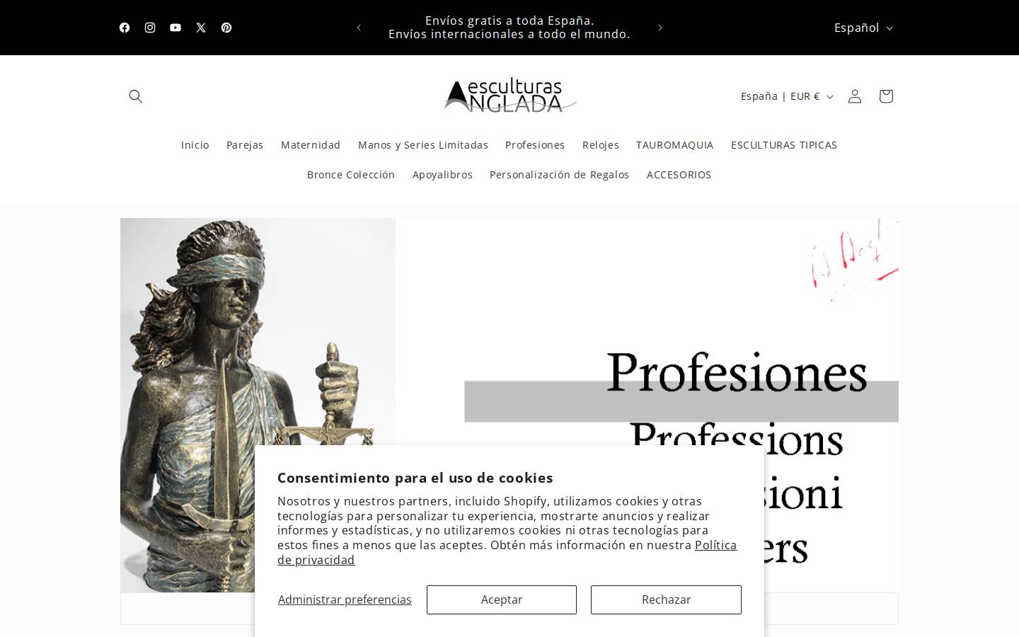 angladaesculturas.com homepage screenshot