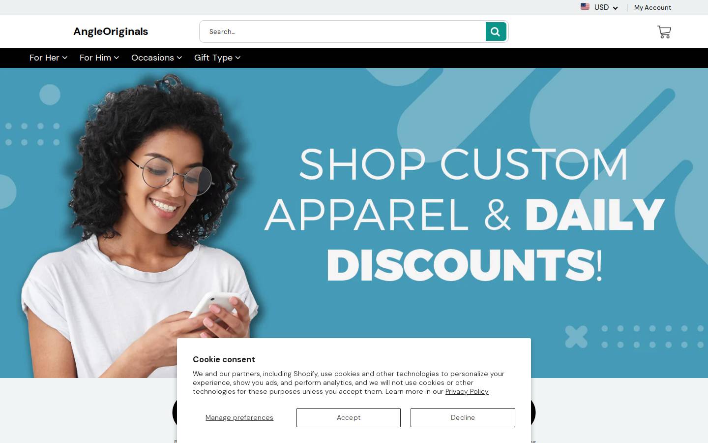 angleoriginals.com homepage screenshot