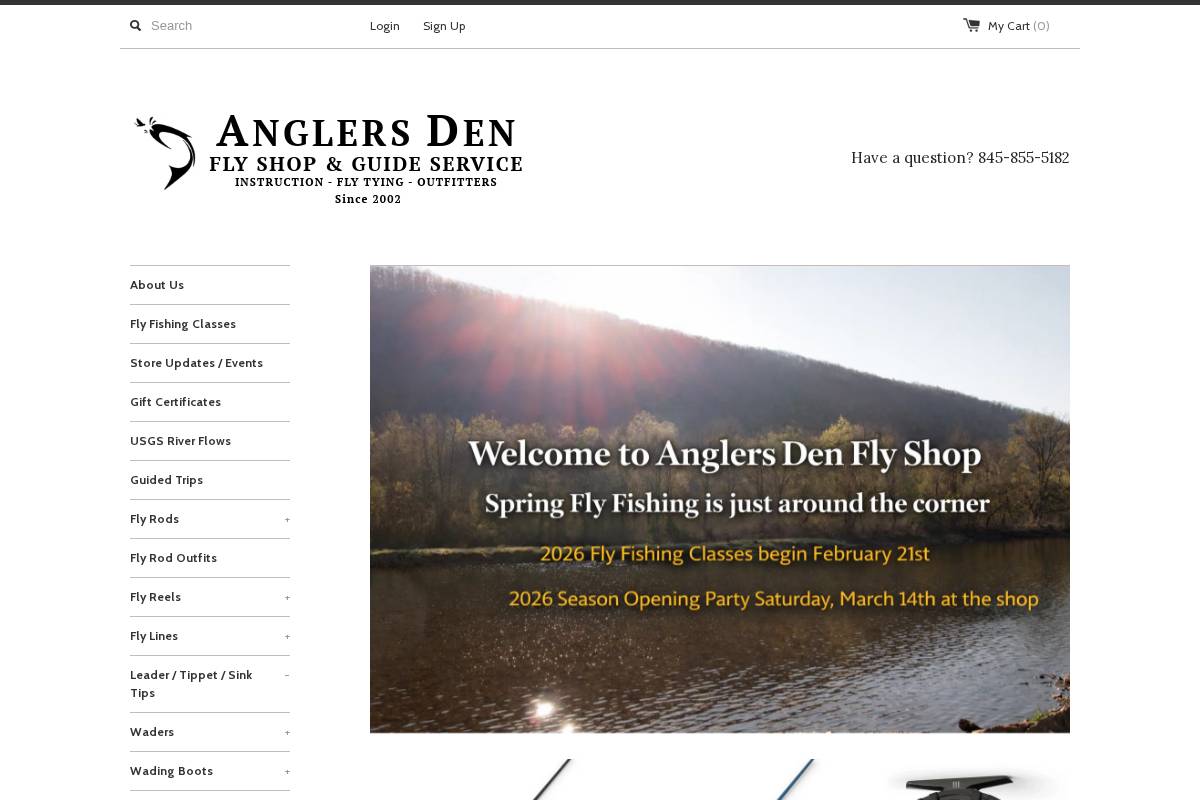 anglersden.net homepage screenshot