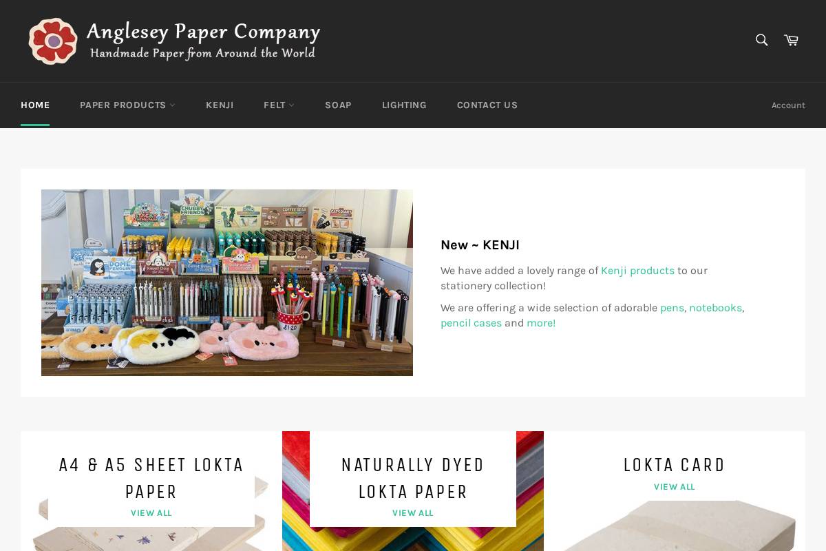 Angleseypapercompany homepage screenshot