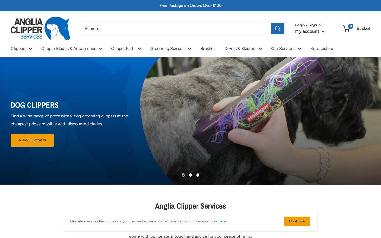 AngliaClipperService homepage screenshot