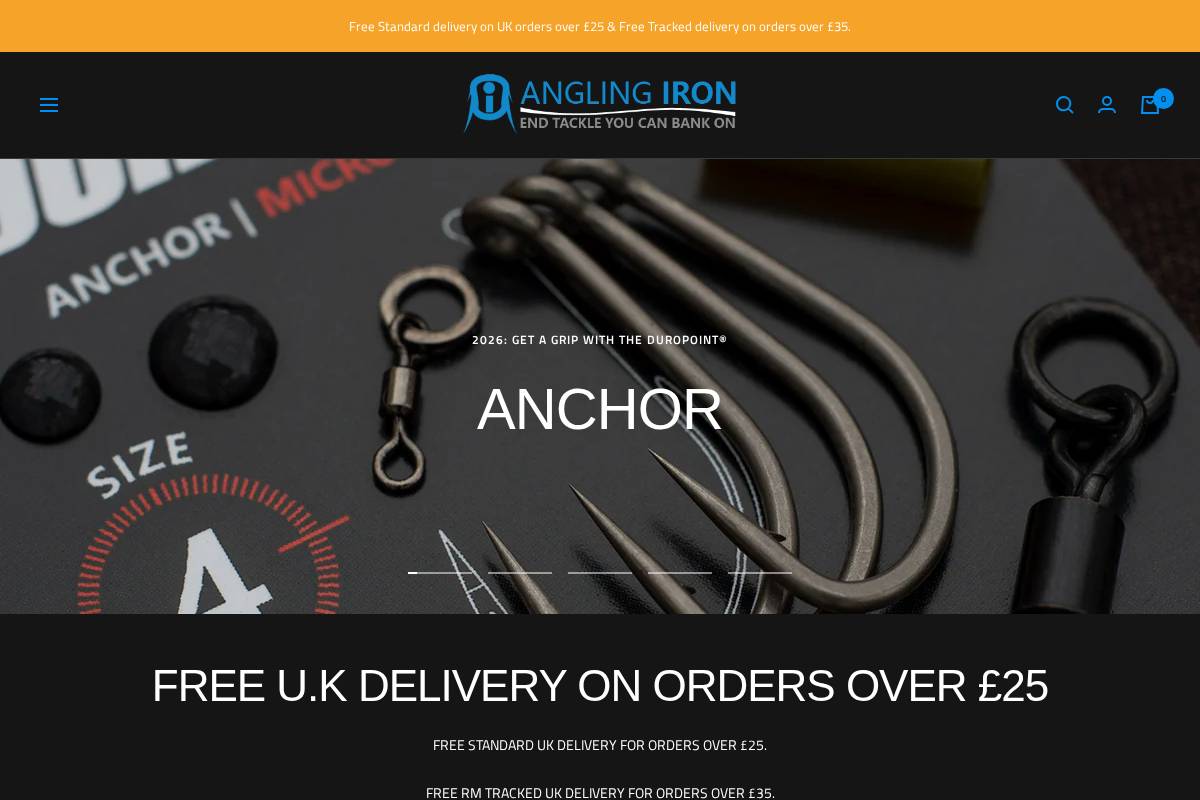 anglingiron.co.uk homepage screenshot