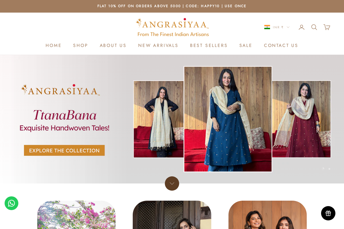 Angrasiyaa homepage screenshot