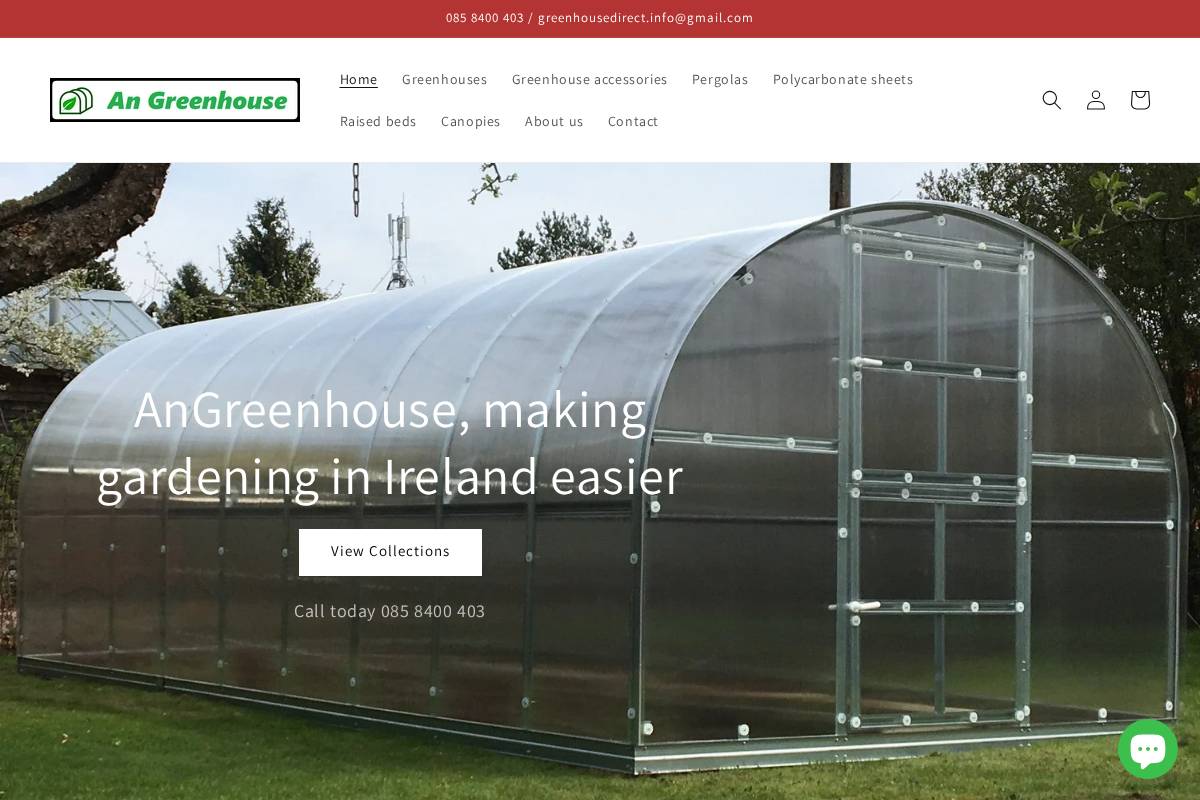 angreenhouse.com homepage screenshot