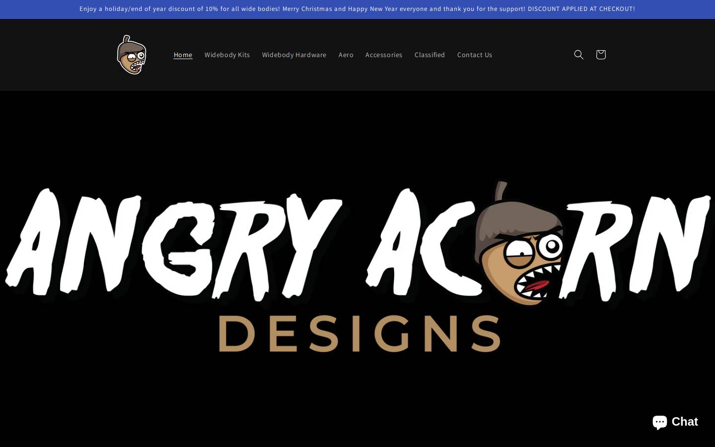 angryacorndesigns.com homepage screenshot