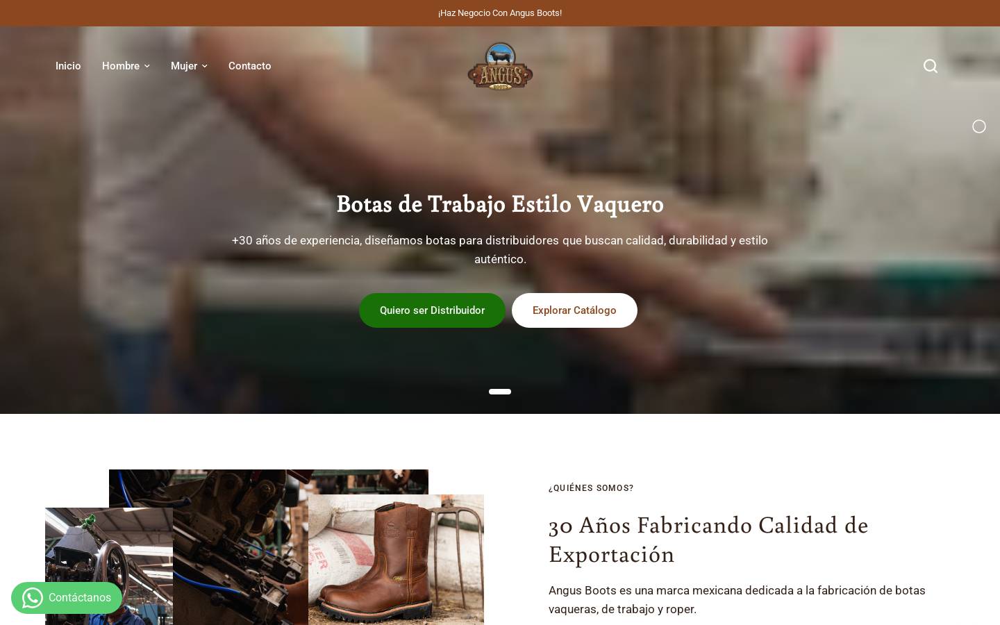 angusboots.com homepage screenshot