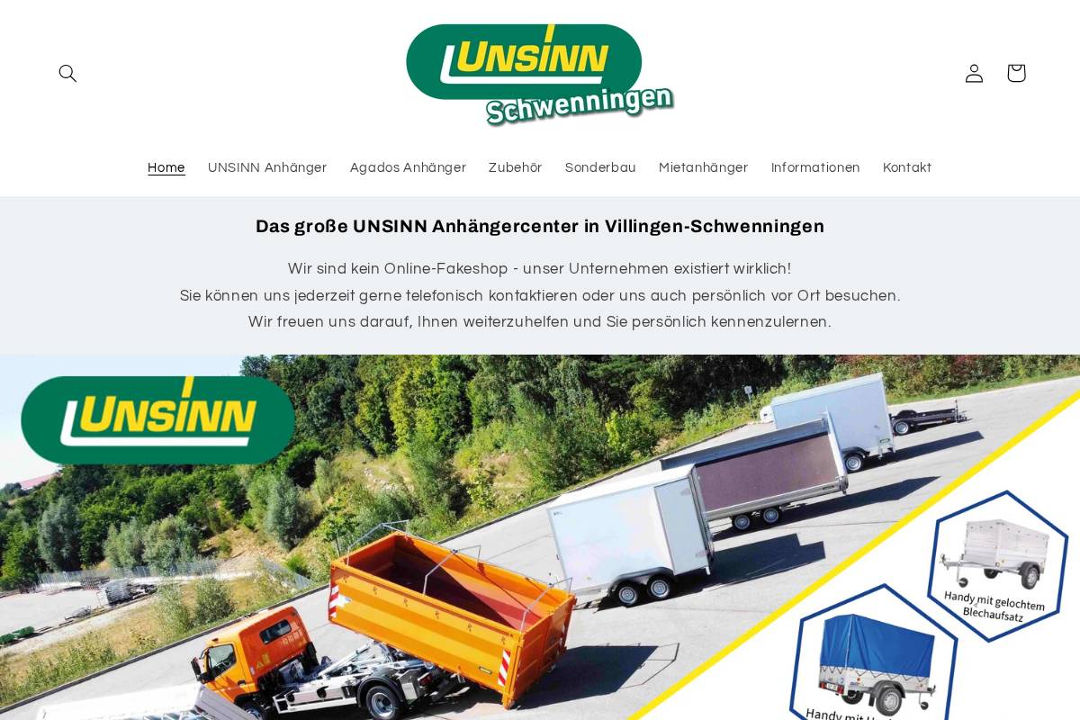 Anhaengercenter Schwenningen homepage screenshot